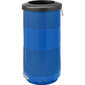 Global Industrial 641313BL Global Industrial™ Perforated Steel Round Trash Can, 20 Gallon, Blue image.