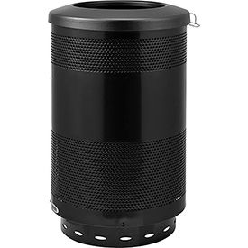 Global Industrial 641314BK Global Industrial™ Perforated Steel Round Trash Can, 55 Gallon, Black image.