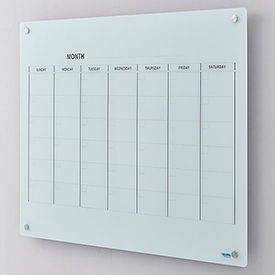 Global Industrial 695529 Global Industrial™ Glass Calendar Dry Erase Board, 48"W x 36"H image.