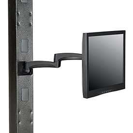 Global Industrial 436945BK Global Industrial™ Fixed Height LED/LCD Flat Panel Monitor Arm with VESA Plate, Black image.