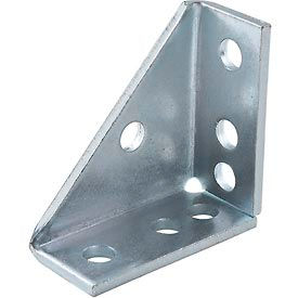 Global Industrial 713121 Global Industrial 1-5/8" 90° Gusseted Fitting P2484eg, 7 Hole, Electro-Galvanized image.