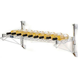 Wine Bottle Rack - Single Wide 1 Shelf Wall Mount 13 Bottle 48""W x 14""D x 14""H