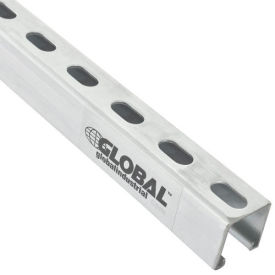Global Industrial 713138 Global Industrial™ 8Ft Slotted Strut Channel 1-5/8x1-5/8 12Ga. Pre-Galvanized Zinc Plated image.