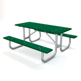 Global Industrial 695550 Global Industrial™ 6 Rectangular Picnic Table, Recycled Plastic, Green image.