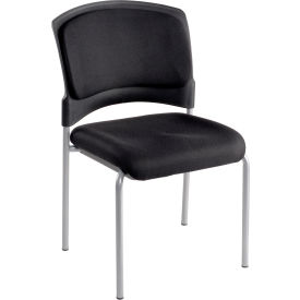 Global Industrial 240220BKA Interion® Brookville Collection Guest Chair With Mid Back, Fabric, Black image.