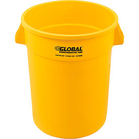 Global Industrial 240460YL Global Industrial™ Plastic Trash Can - 32 Gallon Yellow image.