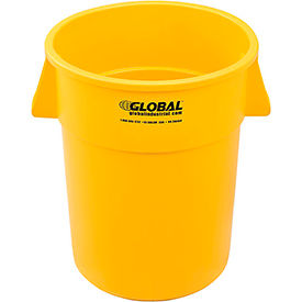 Global Industrial 240464YL Global Industrial™ Plastic Trash Can - 55 Gallon Yellow image.