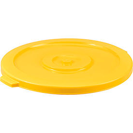 Global Industrial 240461YL Global Industrial™ Plastic Trash Can Lid - 32 Gallon Yellow image.