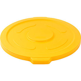 Global Industrial 240465YL Global Industrial™ Plastic Trash Can Lid - 55 Gallon Yellow image.