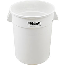 Global Industrial 240460WH Global Industrial™ Plastic Trash Can - 32 Gallon White image.