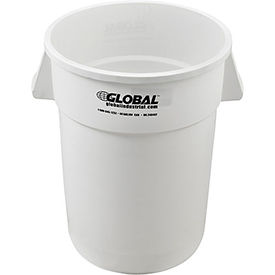 Global Industrial 240462WH Global Industrial™ Plastic Trash Can - 44 Gallon White image.