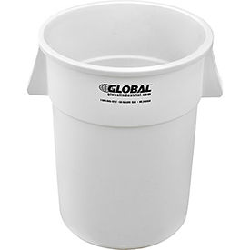 Global Industrial 240464WH Global Industrial™ Plastic Trash Can - 55 Gallon White image.