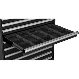 Global Industrial 316070 Global Industrial™ Dividers for 3"H Drawer of Modular Drawer Cabinet 36"Wx24"D, Black image.