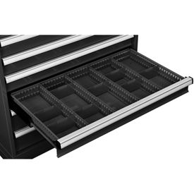 Global Industrial 316071 Global Industrial™ Dividers for 4"H Drawer of Modular Drawer Cabinet 36"Wx24"D, Black image.