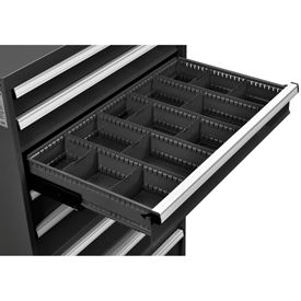 Global Industrial 316072 Global Industrial™ Dividers for 5"H Drawer of Modular Drawer Cabinet 36"Wx24"D, Black image.