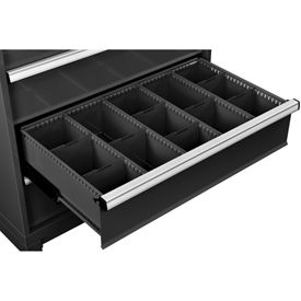 Global Industrial 316074 Global Industrial™ Dividers for 8"H Drawer of Modular Drawer Cabinet 36"Wx24"D, Black image.
