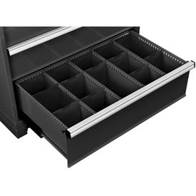 Global Industrial 316075 Global Industrial™ Dividers for 10"H Drawer of Modular Drawer Cabinet 36"Wx24"D, Black image.