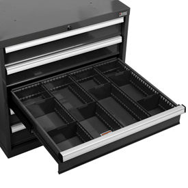 Global Industrial 316076 Global Industrial™ Divider Kit for 5"H Drawer of Modular Drawer Cabinet 30"Wx27"D, Black image.