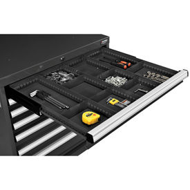 Global Industrial 316080 Global Industrial™ Divider Kit for 3"H Drawer of Modular Drawer Cabinet 30"Wx27"D, Black image.