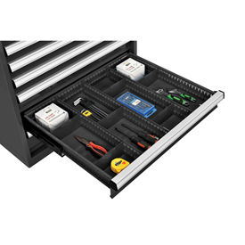 Global Industrial 316081 Global Industrial™ Divider Kit for 4"H Drawer of Modular Drawer Cabinet 30"Wx27"D, Black image.