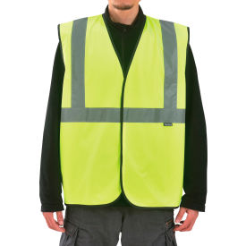 Global Industrial 695308GL Global Industrial Class 2 Hi-Vis Safety Vest w/ Global Logo, 2" Reflective Strips, Lime, L/XL image.