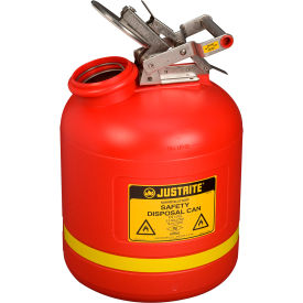Justrite Safety Group 14765 Justrite 14765 5 Gallon Safety Can, For Liquid Disposal, Polyethylene, Red image.