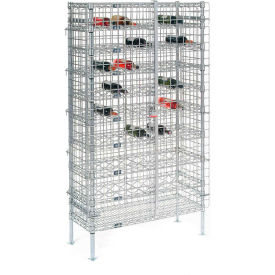 Global Industrial 320931 Nexel® 10 Shelf, Chrome Wine Security Wire Shelving Unit,104 Bottles, 48"W x 14"D x 66"H image.