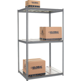 Global Industrial 3 Shelf Extra Heavy Duty Boltless Shelving Z Beam Starter 48Wx24Dx84H Steel Deck