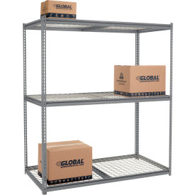 Global Industrial 3 Shelf Extra Heavy Duty Boltless Shelving Z Beam Starter 72Wx24Dx84H Wire Deck