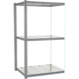 Global Industrial 3 Shelf Extra Heavy Duty Boltless Shelving Z Beam Add On 48Wx36Dx84H Steel Deck