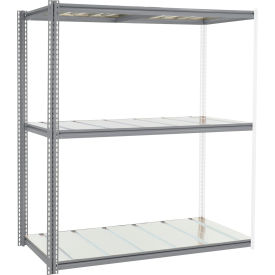 Global Industrial 3 Shelf Extra Heavy Duty Boltless Shelving Z Beam Add On 72Wx24Dx84H Steel Deck