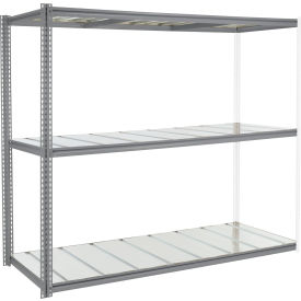 Global Industrial 3 Shelf Extra Heavy Duty Boltless Shelving Z Beam Add On 96Wx24Dx84H Steel Deck