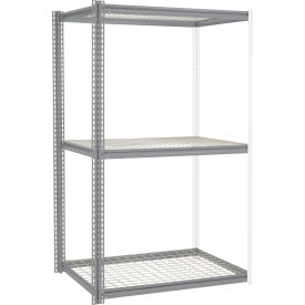 Global Industrial 3 Shelf Extra Heavy Duty Boltless Shelving Z Beam Add On 48Wx24Dx84H Wire Deck