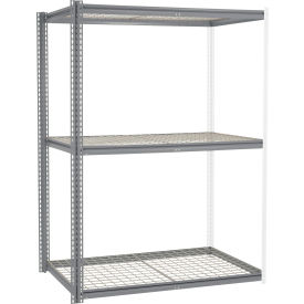 Global Industrial High Cap. Add-On Rack 60Wx24Dx84H 3 Levels Wire Deck 1300 Lb. Per Level GRY