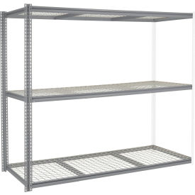 Global Industrial 3 Shelf Extra Heavy Duty Boltless Shelving Z Beam Add On 96Wx24Dx84H Wire Deck