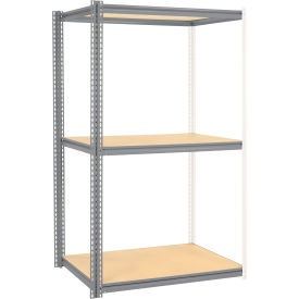 Global Industrial 3 Shelf Extra Heavy Duty Boltless Shelving Z Beam Add On 48Wx48Dx60H Wood Deck