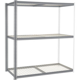 Global Industrial 3 Shelf Extra Heavy Duty Boltless Shelving Z Beam Add On 72Wx48Dx60H Wire Deck