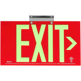 Hubbell Lighting Co DPLA75DR Dual-Lite DPLA75DR Exit Sign, Red Acrylic, w/ Photoluminescent Letters, Double Face image.