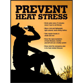 ACCUFORM MANUFACTURING SP125033 Accuform SP125033 Safety Poster, PREVENT HEAT STRESS, 22"H x 17"W, Poster Paper image.