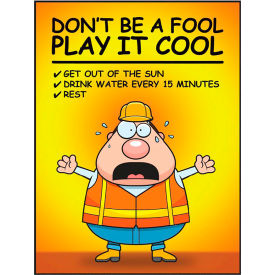 ACCUFORM MANUFACTURING SP125032 Accuform SP125032 Safety Poster, DONT BE A FOOL PLAY IT COOL, 22"H x 17"W, Poster Paper image.