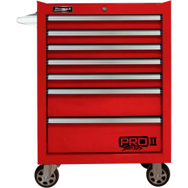 Homak Manufacturing RD04027702 Homak RD04027702 Pro II Series 27"W X 24-1/2"D X 39"H 7 Drawer Red Roller Tool Cabinet image.