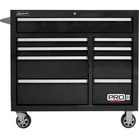 Homak Manufacturing BK04041092 Homak BK04041092 Pro II Series 41"W X 24-1/2"D X 39"H 9 Drawer Black Roller Tool Cabinet image.