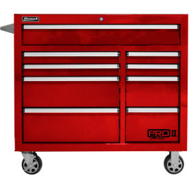 Homak Manufacturing RD04041092 Homak RD04041092 Pro II Series 41"W X 24-1/2"D X 39"H 9 Drawer Red Roller Tool Cabinet image.
