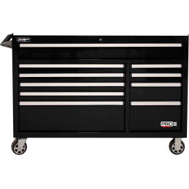 Homak Manufacturing BK04054210 Homak BK04054210 Pro II Series 54-1/2"W X 24-1/2"D X 39"H 10 Drawer Black Roller Tool Cabinet image.