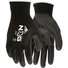 MCR Safety 9669L Economy PU Coated Work Gloves, 13-Gauge, Black, Large, 12 Pairs