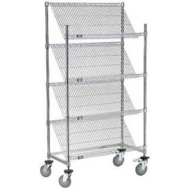 Nexel Slant Wire Shelving Suture Cart, 4 Shelves, 48