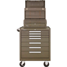 Global Industrial 534725 Kennedy® 277XB,MC22B,520B 27" X 18" X 56-1/2 16 Drawer Roller Cabinet & Machinest Chest Combo image.