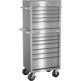 INDEPENDENT DESIGN INC  FMPS2712RC Champion FMPS2712RC FMPro Stainless Steel 27"Wx20"Dx66-1/8"H 12 Drawer Chest & Roller Cabinet Combo image.