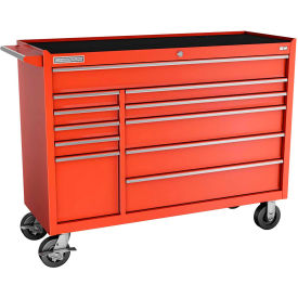 INDEPENDENT DESIGN INC  FMP5411RC-RD Champion FMP5411RC-RD FMPro 54"W x 20"D x 42-1/2"H 11 Drawer Red Roller Cabinet image.