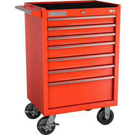 INDEPENDENT DESIGN INC  FMP2707RC-RD Champion FMP2707RC-RD FMPro 27"W x 20"D x 42-1/2"H 7 Drawer Red Roller Cabinet image.